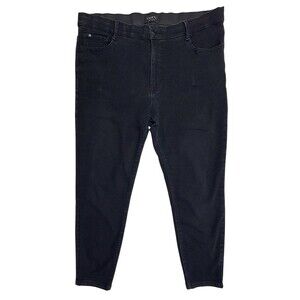 Curve Appeal Comfort Waist High Rise Skinny Jeans Women’s 14 32 Black Stretch